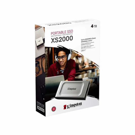 Unidad en estado sólido externa Kingston XS2000, 4TB, USB 3.2 Gen 2x2 Tipo-C